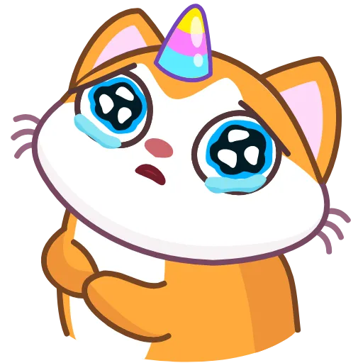 😭 Эмодзи «A Unicorn Cat» для Telegram