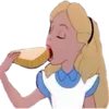 😋 Эмодзи «Алиса в стране чудес 🍵🤔» для Telegram