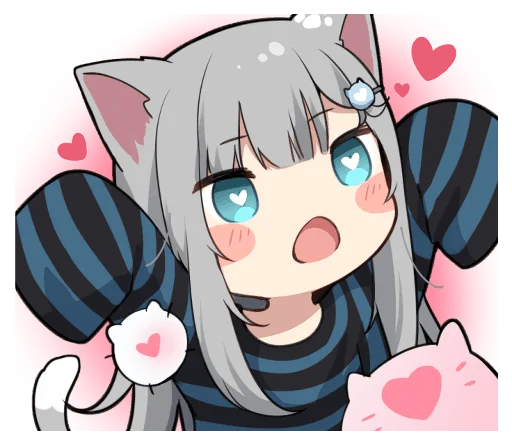 🤗 Стикер «【甘城なつき】nachonekodayo» для Telegram