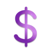 💟 Эмодзи «Аметист, фиолетовые буквы» для Telegram