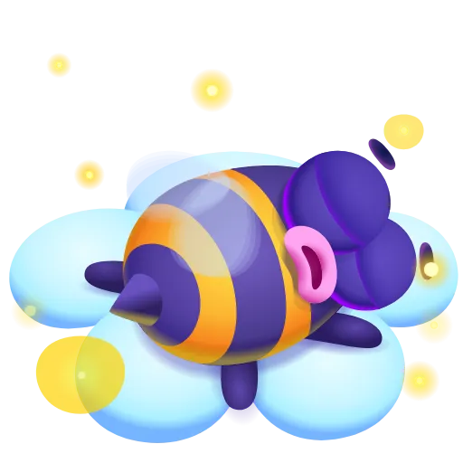 😴 Эмодзи «Анимированный набор эмоджи с фиолетовым Шмелем» для Telegram