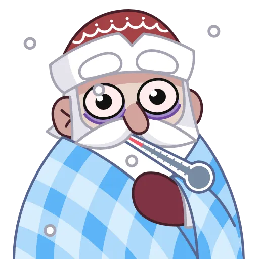 🤒 Эмодзи «Анимированный набор эмоджи с Дедом Морозом» для Telegram