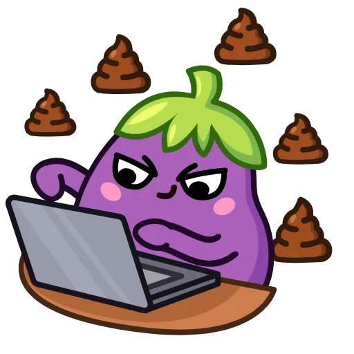 💩 Эмодзи «Анимированный набор эмоджи с Баклажаном» для Telegram