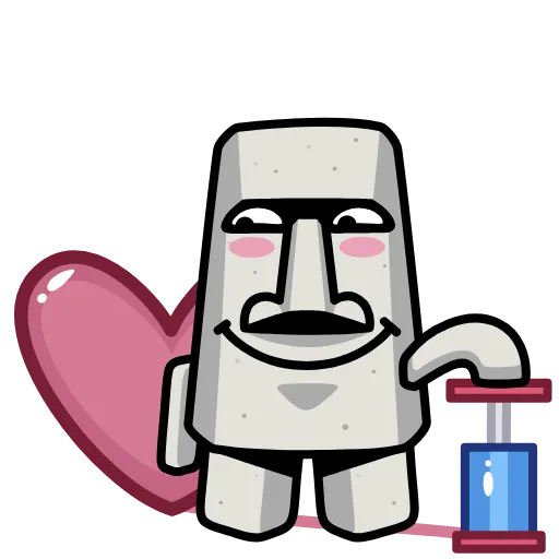 🥰 Стикер «Истукан Moai» для Telegram
