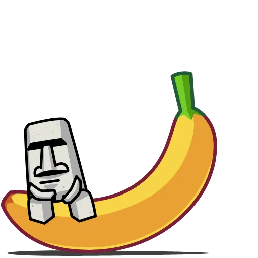 🍌 Стикер «Истукан Moai» для Telegram