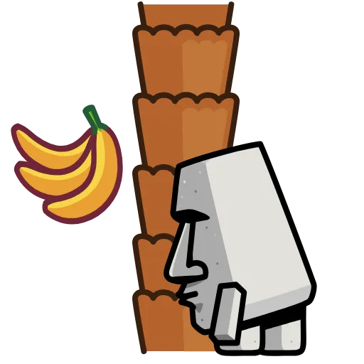 🌴 Стикер «Истукан Moai» для Telegram