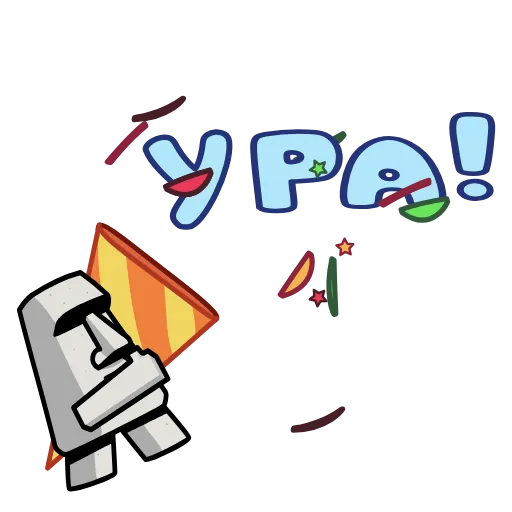 🥳 Стикер «Истукан Moai» для Telegram