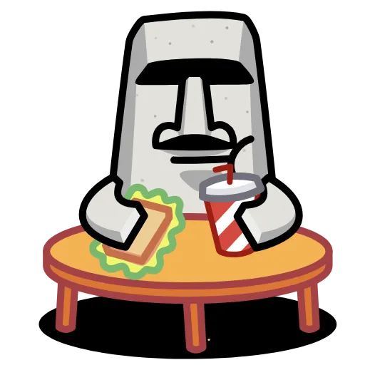 🥪 Стикер «Истукан Moai» для Telegram