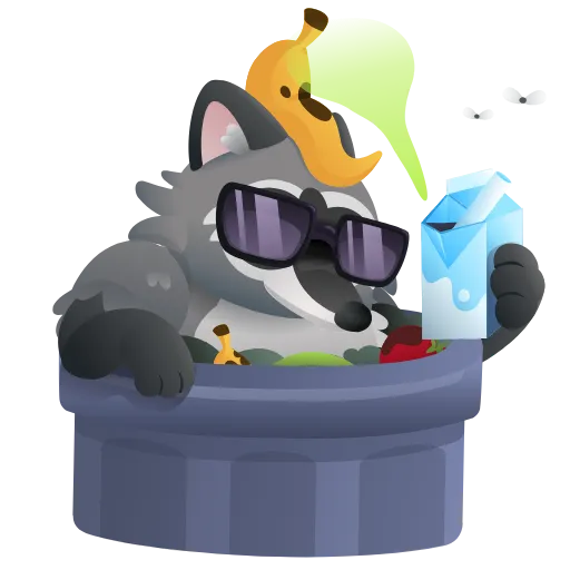 😎 Эмодзи «Енот» для Telegram
