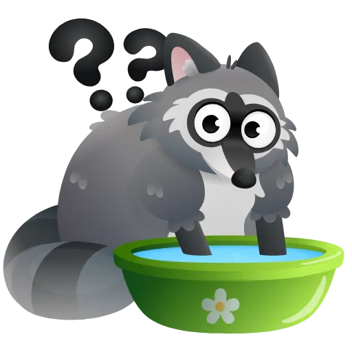 ❔ Эмодзи «Енот» для Telegram