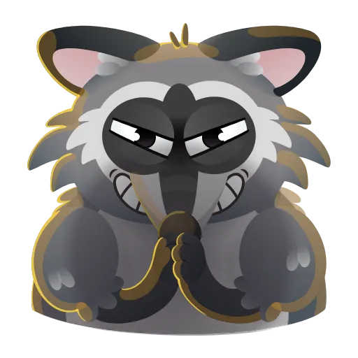 😈 Эмодзи «Енот» для Telegram