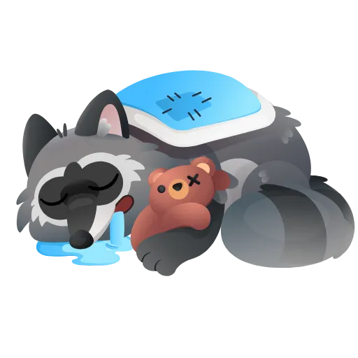 😴 Эмодзи «Енот» для Telegram