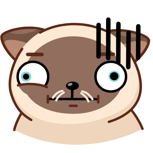 😨 Эмодзи «Сиамский кот» для Telegram