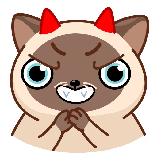 😈 Эмодзи «Сиамский кот» для Telegram