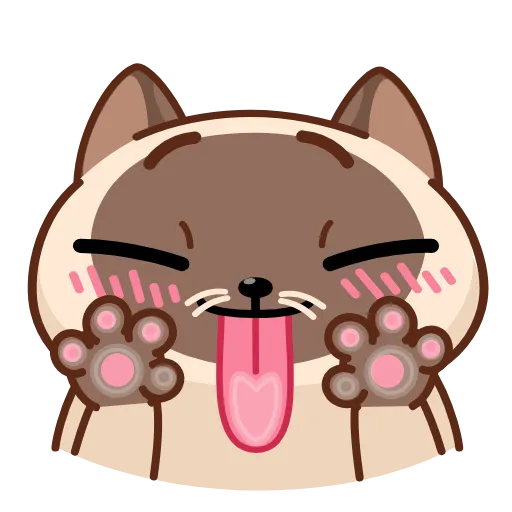 👅 Эмодзи «Сиамский кот» для Telegram