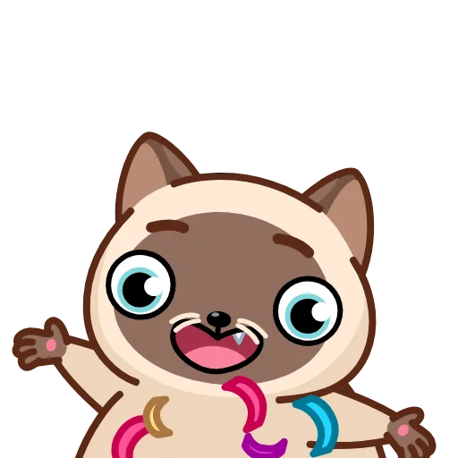 🥳 Эмодзи «Сиамский кот» для Telegram