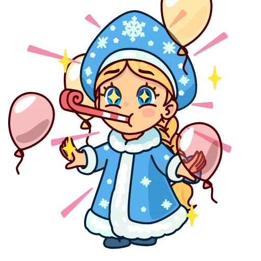 🥳 Эмодзи «Снегурочка» для Telegram