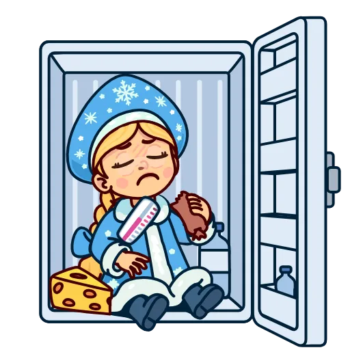 🤒 Эмодзи «Снегурочка» для Telegram