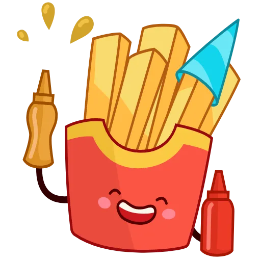 🍟 Эмодзи «Анимированный набор эмоджи с Вкусняшками» для Telegram