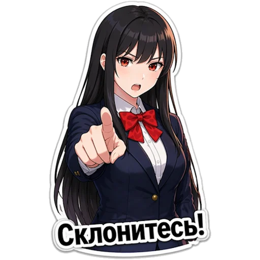 👇 Стикер «Школьная Кими» для Telegram