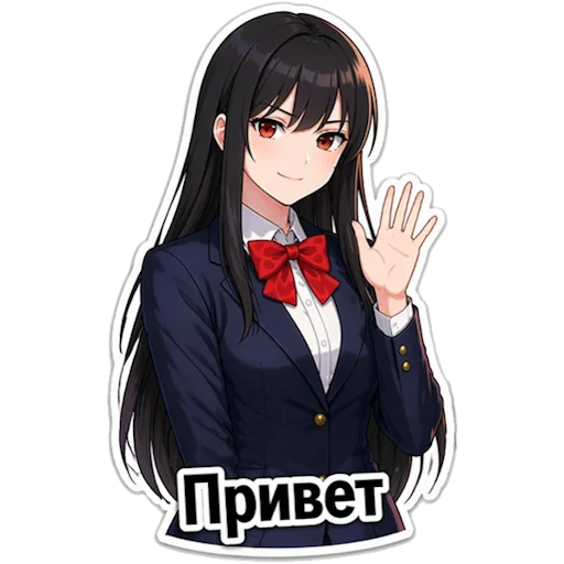 ✋ Стикер «Школьная Кими» для Telegram