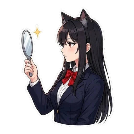 😺 Стикер «Школьная Кими» для Telegram