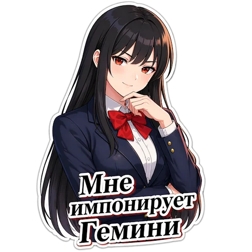 😘 Стикер «Школьная Кими» для Telegram
