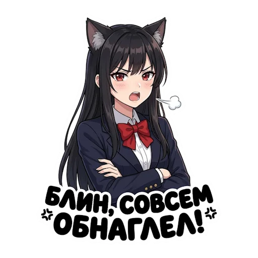 😾 Стикер «Школьная Кими» для Telegram