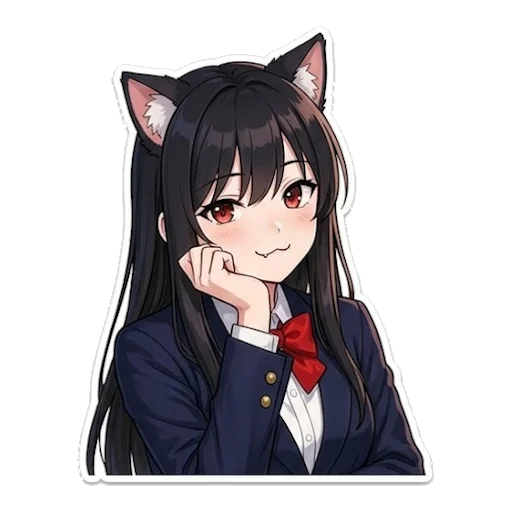 😽 Стикер «Школьная Кими» для Telegram