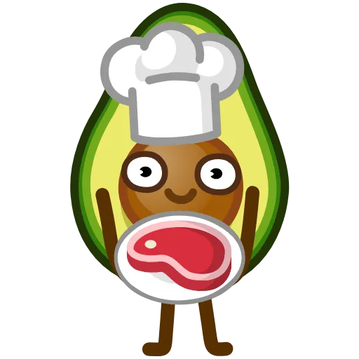 🥩 Эмодзи «Авокадо - эмоджи» для Telegram