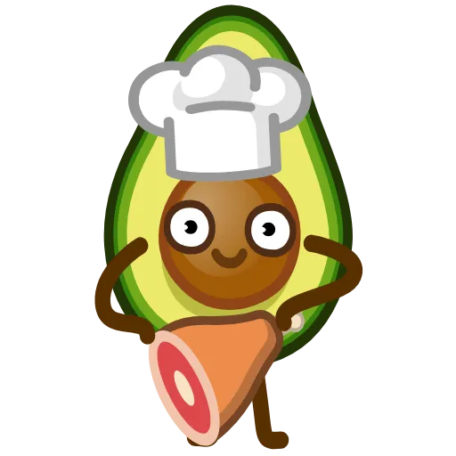 🍖 Эмодзи «Авокадо - эмоджи» для Telegram