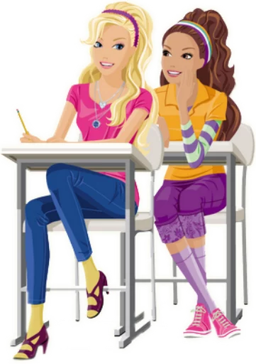 👭 Стикер «?Barbie drawings?» для Telegram