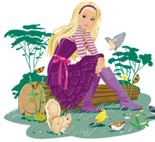 🐿 Стикер «?Barbie drawings?» для Telegram
