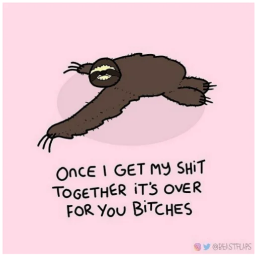 🦥 Стикер «Grumpy Animals» для Telegram