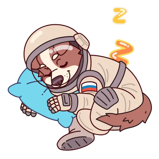 😴 Эмодзи «Белка и Стрелка» для Telegram
