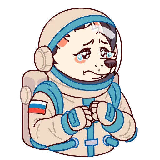 😭 Эмодзи «Белка и Стрелка» для Telegram