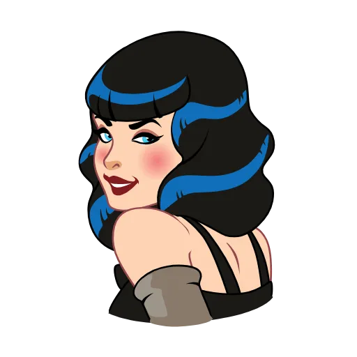 Эмодзи Bettie Page для Telegram — скачать