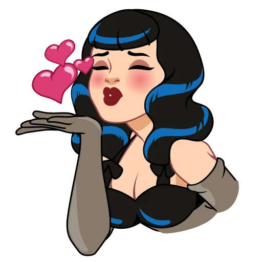 😘 Эмодзи «Bettie Page» для Telegram