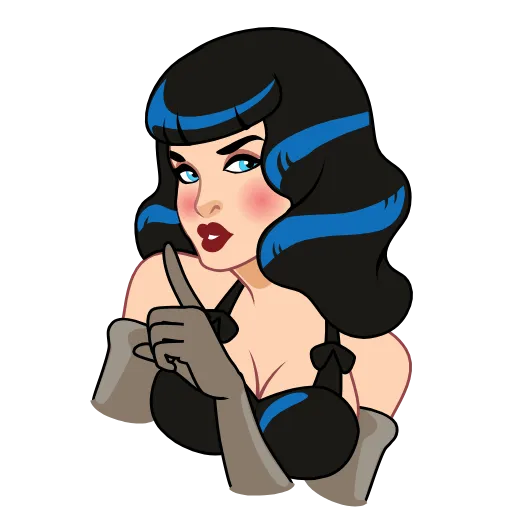 🤫 Эмодзи «Bettie Page» для Telegram