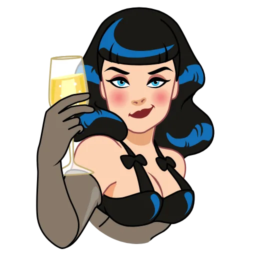 🥂 Эмодзи «Bettie Page» для Telegram