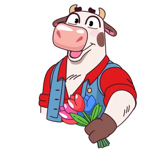 💐 Эмодзи «Бык-фермер» для Telegram