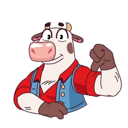 👎 Эмодзи «Бык-фермер» для Telegram