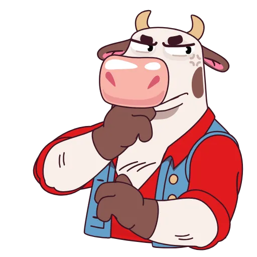 🤔 Эмодзи «Бык-фермер» для Telegram