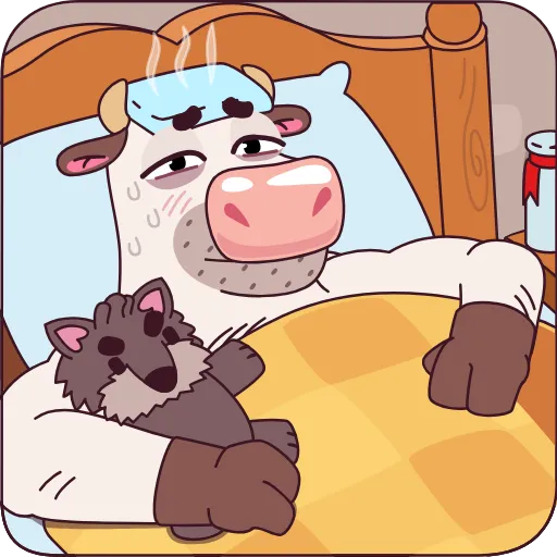 🤒 Эмодзи «Бык-фермер» для Telegram
