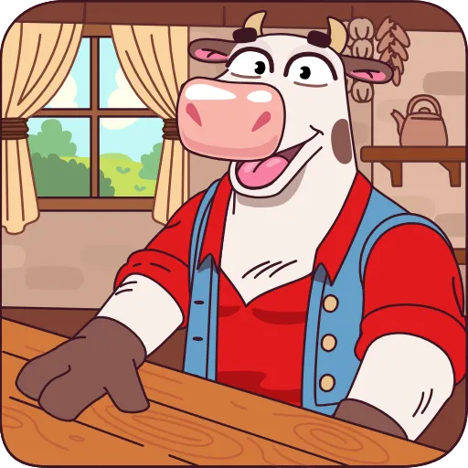 😂 Эмодзи «Бык-фермер» для Telegram