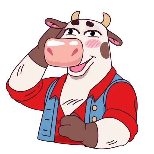 ☺️ Эмодзи «Бык-фермер» для Telegram
