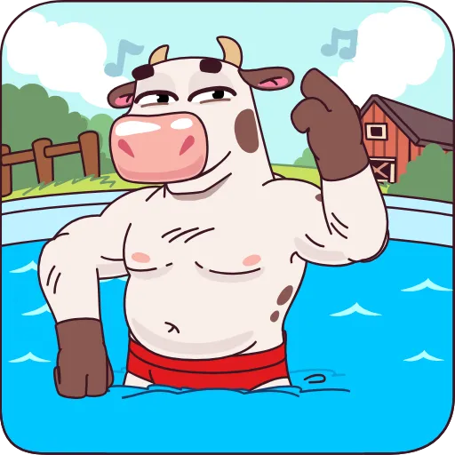 🕺 Эмодзи «Бык-фермер» для Telegram