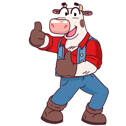👍 Эмодзи «Бык-фермер» для Telegram