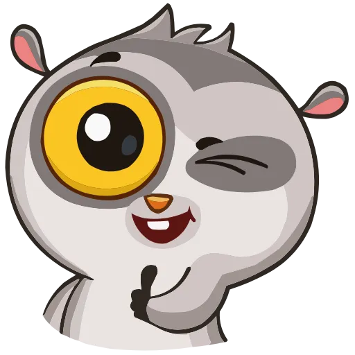 😉 Эмодзи «Набор эмоджи с лемуром Бином из ВК в качестве» для Telegram