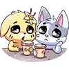 ☕️ Эмодзи «❤ Бисквит и Ванилька» для Telegram